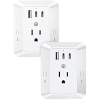 Deals on 2-Pack Tuilock Multi Plug Socket, USB Wall Charger