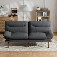Deals on CHITOOMA 66-in Futon Sofa Bed with Adjustable Backrest & Armrests