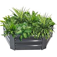 Deals on Sunnydaze Galvanized Steel Raised Bed 40-Inch Hexagon