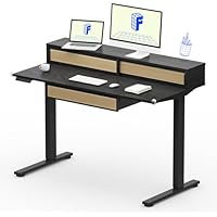 Deals on FLEXISPOT One-Piece Standing Desk with Rattan Drawers 48x24-in