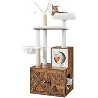 Deals on Feandrea Cat Tree w/Litter Box Enclosure 2-in-1 Modern Cat Tower
