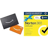 Deals on 1-Yr Norton 360 Deluxe Antivirus for 5 Devices + $10 Amazon GC Digital