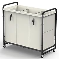 Alentar 60 Gal 3-Section Laundry Sorter w/Rolling Lockable Wheels Deals