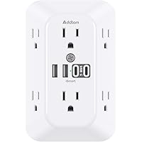 Addtam Surge Protector Outlet Extender, 6-Outlet Splitter Deals