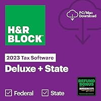 H&R Block Tax Software Deluxe + State 2023 PC Digital w/Bonus Deals
