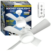 Bell + Howell 4-Blades 1000 Lumens 15-in White Socket Fan Light Deals