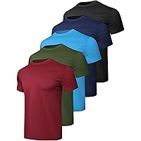 Deals on 5-Pack HovSiyla Mens Quick Dry Short Sleeve Workout Shirts
