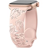 DaQin Glossy Floral Engraved Bands Compatible w/Apple Watches Deals