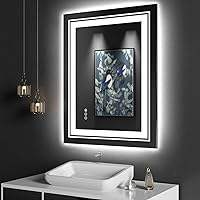 Snowdool LED Bathroom Mirror 28x36-in w/Front and Backlit Deals