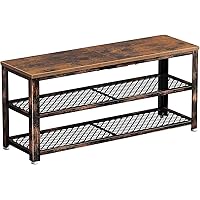 Rolanstar 3-Tier Shoe Rack w/Mesh Shelves Wood Seat Deals