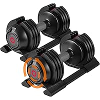 Deals on Roinoim Adjustable Dumbbell Set Pair 52lb