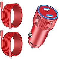 Linocell 90W Dual PD Car Charger w/2pk Type-C Braided Cable Deals
