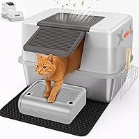 Deals on Cedborr XL Stainless Steel Enclosed Cat Litter Box with Lid