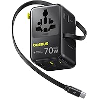 Deals on Baseus 70W Universal Travel Adapter w/Retractable Cable