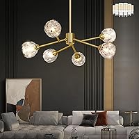 TOBUSA 6-Light Gold Crystal Sputnik Chandelier with G9 Bulbs Deals