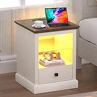Deals on Rresyet LED End Table with Charging Station