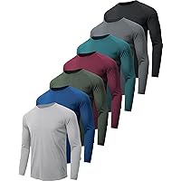 7-Pk Mlyenx Mens Quick Dry Moisture Wicking Long Sleeve Shirts Deals