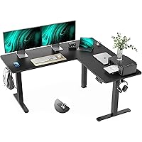 Deals on Marsail L-Shaped Adjustable Height Standing Desk w/Electrical Outlet