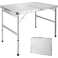 Deals on VILLEY Folding Camping Table with Aluminum Adjustable Legs