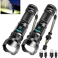 Deals on 2-Pack Foleto Rechargeable LED Flashlights 100000 High Lumens