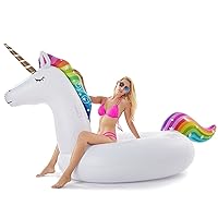 Deals on Jasonwell Giant Inflatable Unicorn Pool Float Floatie Ride On