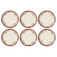 Deals on Lenox 893491 Holiday 6-Piece Accent Plate Set, Christmas Dinnerware