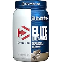 Deals on Dymatize Elite 100% Whey Protein Powder, Cookies & Cream 2lbs