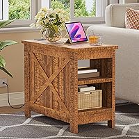 YITAHOME Farmhouse Narrow End Table with Charging Station Deals