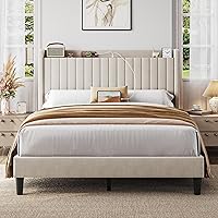 Deals on Yaheetech Queen Bed Frame with Headboard