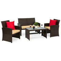 Best Choice Products 4-Piece Wicker Conversation Furniture Set Deals
