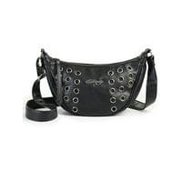 Ed Hardy Womens Marci Crescent Hobo Crossbody Bag Deals