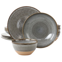 Deals on Gibson Elite 12 Piece Dreamweaver Earthenware Dinnerware Set