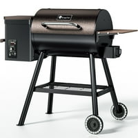 Deals on KingChii 456 SQ.IN Pellet Grill Smoker with Side Shelf