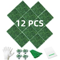 Deals on 12-Pack LHY 20-in x 20-in UV-Proof Greenery Panels Grass Wall