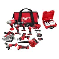 Milwaukee M18 18V Li-Ion Cordless Combo Kit 9-Tool Bundle + Hole Saw Set Deals