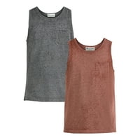2pk No Boundaries Mens & Big Mens Burnout Textured Tank Deals