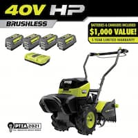 RYOBI 40V HP Brushless 18-in Battery Powered Rear Tine Tiller Deals