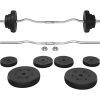 Yaheetech 44 lb Barbell Weight Set with Plates and Detachable Curl Bar Deals